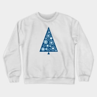 Pine Tree Snowflakes - Blue Crewneck Sweatshirt